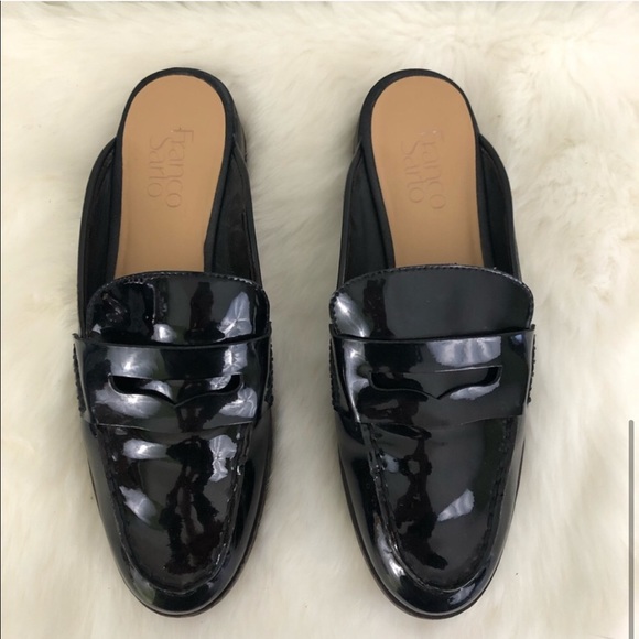 Franco Sarto Patent Slide Loafers Black Size 7.5 - Picture 5 of 8